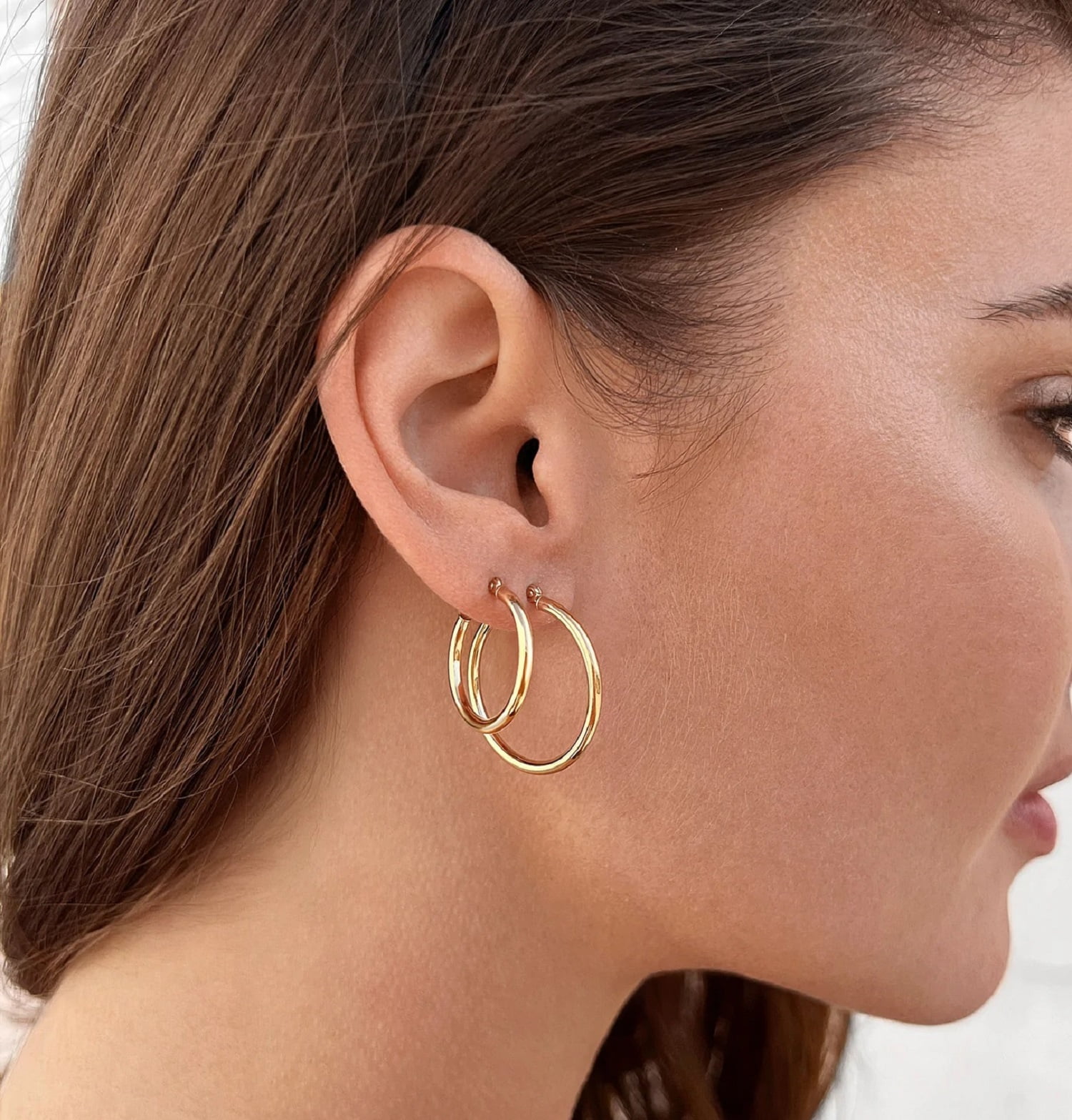 Medium Gold Hoop Earrings - Tilly Sveaas Jewellery