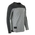 thumbnail image 2 of ZIMEGO Men's Casual Color Block Long Sleeve Curved Hemline Athletic Activewear Hiphop Hipster Shirts, 2 of 6