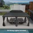thumbnail image 5 of PURPLE LEAF 12' X 18' Permanent Hardtop Gazebo Aluminum Frame Gazebo with Galvanized Steel Double Roof for Patio Lawn and Garden, Light Included, Grey, 5 of 13