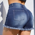 thumbnail image 4 of Gubotare Women's Denim Shorts High Stretchy Low Rise Jean Shorts for Women, Y2K MIni Denim Shorts Sexy Summer (Dark Blue,Size XXL), 4 of 9
