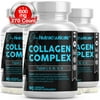 Collagen Capsules Complex Premium Collagen Pills Supplement 1500 Mg Type I II III V X Hydrolyzed Multi Collagen Peptides Capsules Support Healthier Hair Skin Bone & Joints Non GMO - 270 Caps - 3 Pack