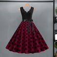 thumbnail image 4 of Vestido Midi ajustado de cintura alta para mujer, vestido sin mangas, línea A, dobladillo suelto, Retro, 50s, 60s, dama, fiesta de graduación, 4 of 6