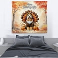 thumbnail image 3 of Happy Thanksgiving Old English Sheepdog Turkey Costume Pumpkins Autumn Leaves Tapestry Dog Lover Wall Hanging Backdrop Home Decor - 130144, 3 of 5