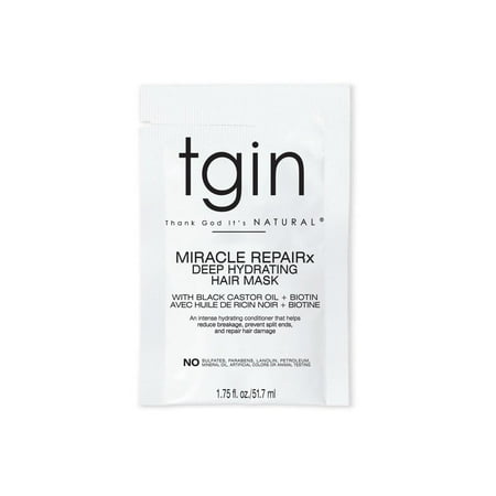 Thank God It's Natural (Tgin) Miracle RepaiRx Deep Hydrating Hair Mask Packet, Damaged Hair, 1.75 oz