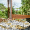 thumbnail image 2 of Ambesonne Botanical Fitted Round Tablecloth, Autumn Vibe Floral Art, 36"- 40" Diameter, Mustard White Black, 2 of 5