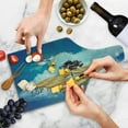 thumbnail image 4 of Mystic Cutting Board, Surreal Landscape over Clouds with Tree Horse and Flying Clocks Birds Illusion Art, Tempered Glass Cutting and Serving Board, Wine Bottle Shape, Multicolor, by Ambesonne, 4 of 5