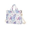 thumbnail image 2 of Blue Unicorns Stars Corduroy Tote Bag Handbag Large Messenger Bag Shoulder Crossbody Zipper Bag Purse, 2 of 8