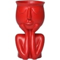 thumbnail image 1 of Inteprter Contenedor de escultura vegetal, único, lleno de sabor artístico, elección para regalos, escultura humana abstracta Jardín y Patio rojo, 1 of 6