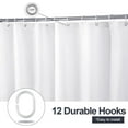 thumbnail image 6 of Grey Plant Leaf Shower Curtain, Extra Long 72" x 84" Spring Natural Botanical Eucalyptus Floral Weighted Hem Waterproof Bathroom Curtain Set with 12 Hooks, 6 of 6