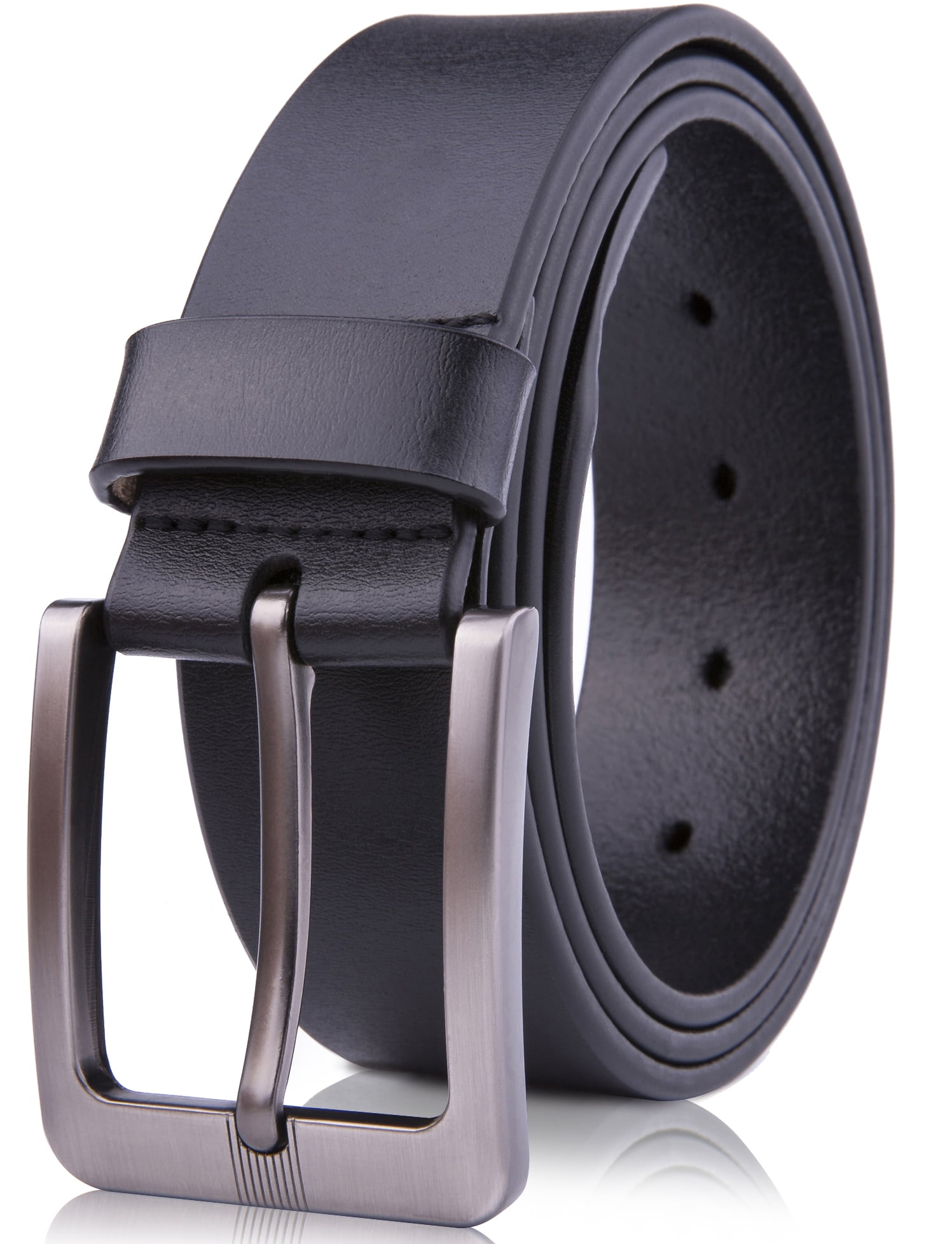 Leather Mens Belt Belts Strap 100% Genuine Full Grain Real Black Jeans Trousers 