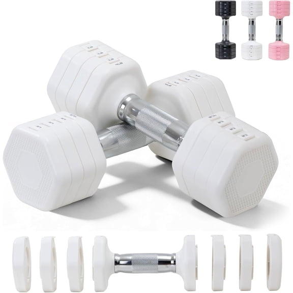 Adjustable Dumbbell Set of 2 Total 20 Lbs 4-in-1 Each 4lb 6lb 8lb 10lb 1s-Adjust Dual- Free Weights for Women Men Gym Outdoor Workouts