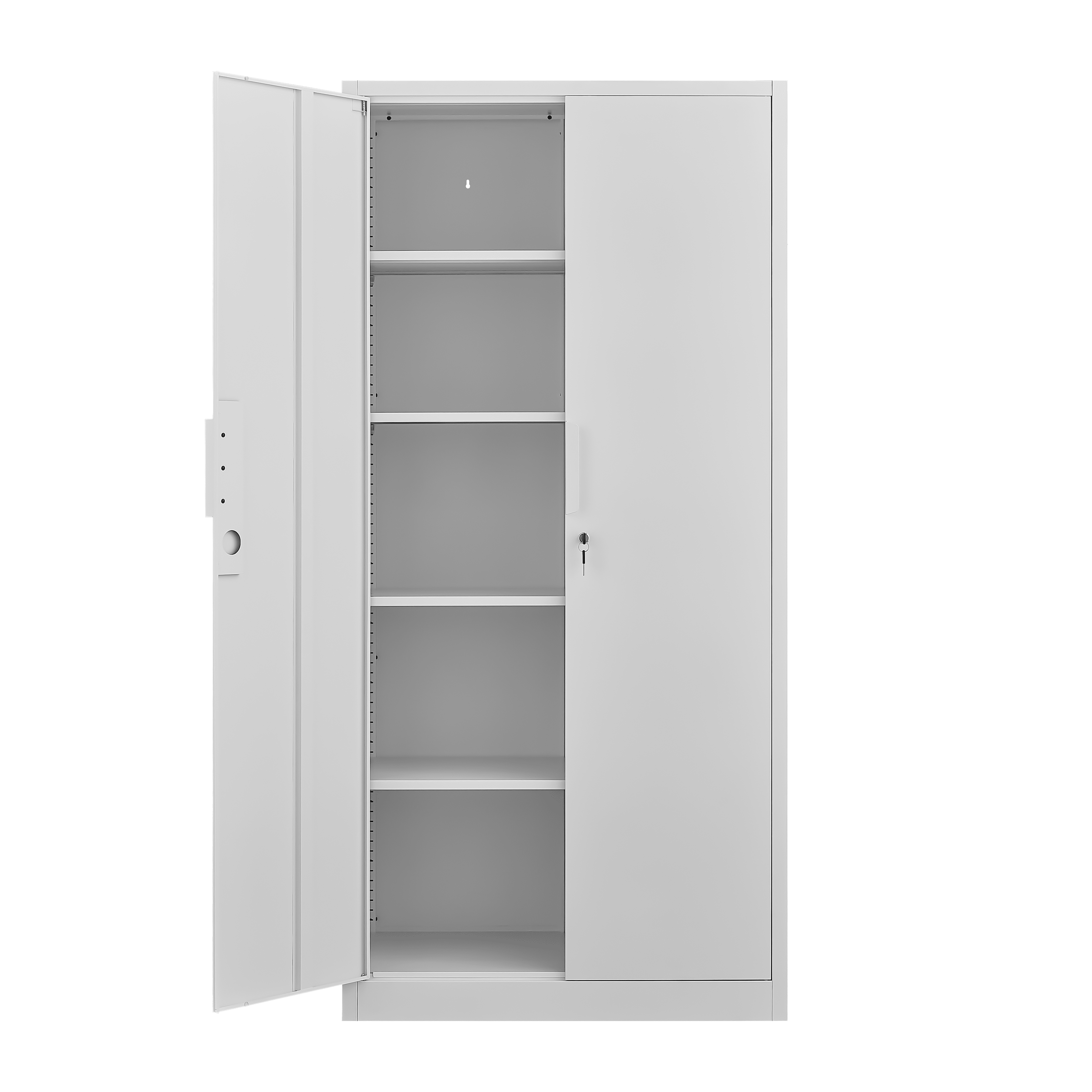 72-Inch 2-Door File Cabinet with Lock, 4 Adjustable Shelves, Heavy-Duty Steel Construction, for Commercial Office, Home Office, Legal Size & Letter File Storage, Organization Cabinet