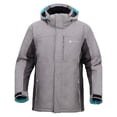thumbnail image 1 of Simplicity Men's Winter Zip-Off Hood Ski Jacket,Dr Gry/Li Gry/Teal,XXL, 1 of 3