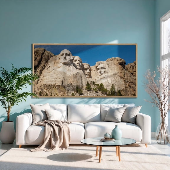 Mount Rushmore Poster: Iconic American Wall Art, Ready To Hang, Stretched Canvas Size 16x24