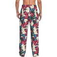 thumbnail image 3 of Uemuo Beautiful Flower Pattern Men's Wide Leg Palazzo Lounge Pants with Pockets Light Weight Loose Comfy Casual Pajama Pants-, 3 of 9