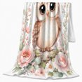 thumbnail image 2 of Woodland Owl With Owl And Moon Phases Moon Phase Forest Mystical Fantasy Art Nature Lovers Moonlit Forest Bird Motif Warm Flannel Blanket, Housewarming Gift for Cabin and Bedroom Home Decor, 2 of 9