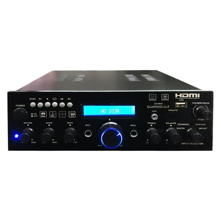 Pyle PDA9HBU 200 Watt Compact Wireless Bluetooth USB FM Radio Stereo Amplifier with Digital LCD Display
