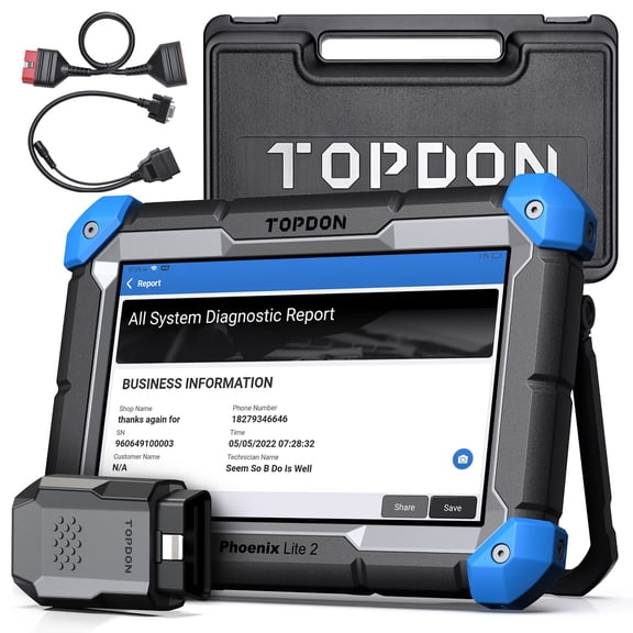 TOPDON Phoenix Lite 2 Bidirectional Scan Tool, OBD2 Scanner, Function as AD900BT AD900 Lite, ECU Coding, Wireless Automotive Diagnostic Scanner, 34 Reset Services, FCA AutoAuth, 2 Years Free Update