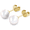 Yellow Gold, variant on Cate & Chloe Vivienne 18k White Gold Plated White Round Shell Pearl Stud Earrings Gift for Women