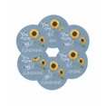thumbnail image 7 of 13 Inch Round Placemats Set of 6, Sunflowers Non Slip Heat Insulation PP Table Mats, Modern Bee You Are My Sunshine Blue Washable Place Mats for Kitchen Dining Party Table Decor, 7 of 7