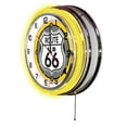 thumbnail image 2 of Route 66 19" Double Neon Wall Clock, 2 of 5