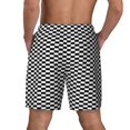 thumbnail image 2 of Mens Swim Trunks Chess Checkerboard Quick Dry Board Shorts with Compression Liner, 2 of 6