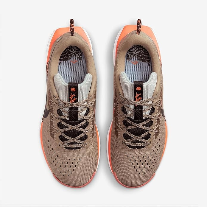 Nike Pegasus Trail 5 Women's Trail Running Shoes (DV3865-201, Khaki/Hyper Crimson/Vintage Coral/Velvet Brown) Size 9
