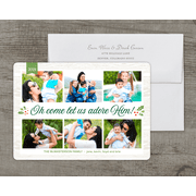 O Come Let Us Adore Him - Deluxe 5x7 Personalized Holiday Religious Holiday Card