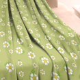 thumbnail image 3 of Lightgreen Daisy Flower White Blooms Pattern Blanket,Comfortable Soft Flannel Throw Blanket,All Season,Warm Lightweight Blankets for Sofa Bed Couch Living Room Chair,60"x80", 3 of 4