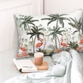thumbnail image 4 of Honeii Flamingo Palm Trees Print Pillow Cases,Plush Throw Pillow Covers,Decorative Pillowcase for Sofa, Couch, Living Room-16"x24", 4 of 6