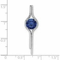 thumbnail image 3 of Sterling Silver Rhodium Plated Blue & White Cz Slide Pendant (37.67 X 10.66) Made In China -Jewelry By Sweet Pea, 3 of 7