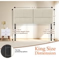 thumbnail image 2 of Upholstered Headboard King Size, Solid Wood Head Board with Sturdy Metal Legs, Linen Bed Headboard with Height Adjustable, Oatmeal, 2 of 8
