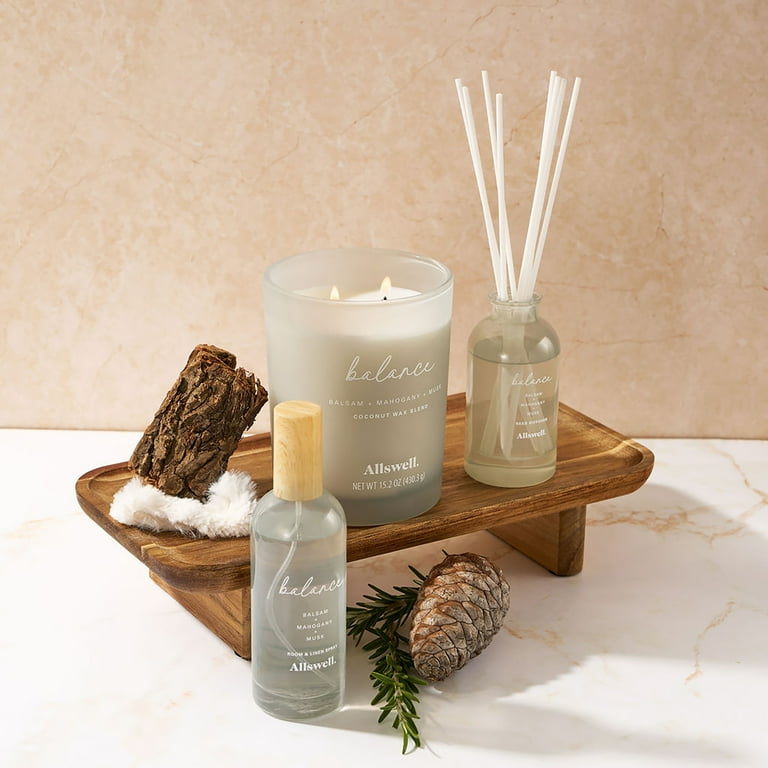 Allswell Candle, 15.2oz Spa Jar with 2 Wicks, Balsam Mahogany Musk