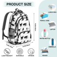 thumbnail image 5 of Black Cat Silhouette White Pattern Backpack for School, Cute School Bag with Adjustable Shoulder Straps and Padded Back, 16.9"x12.6"x5.9", 5 of 5