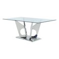 thumbnail image 1 of ACME Table Haute Rectangulaire en Verre Azriel en Argent Clair et Miroir, 1 of 4