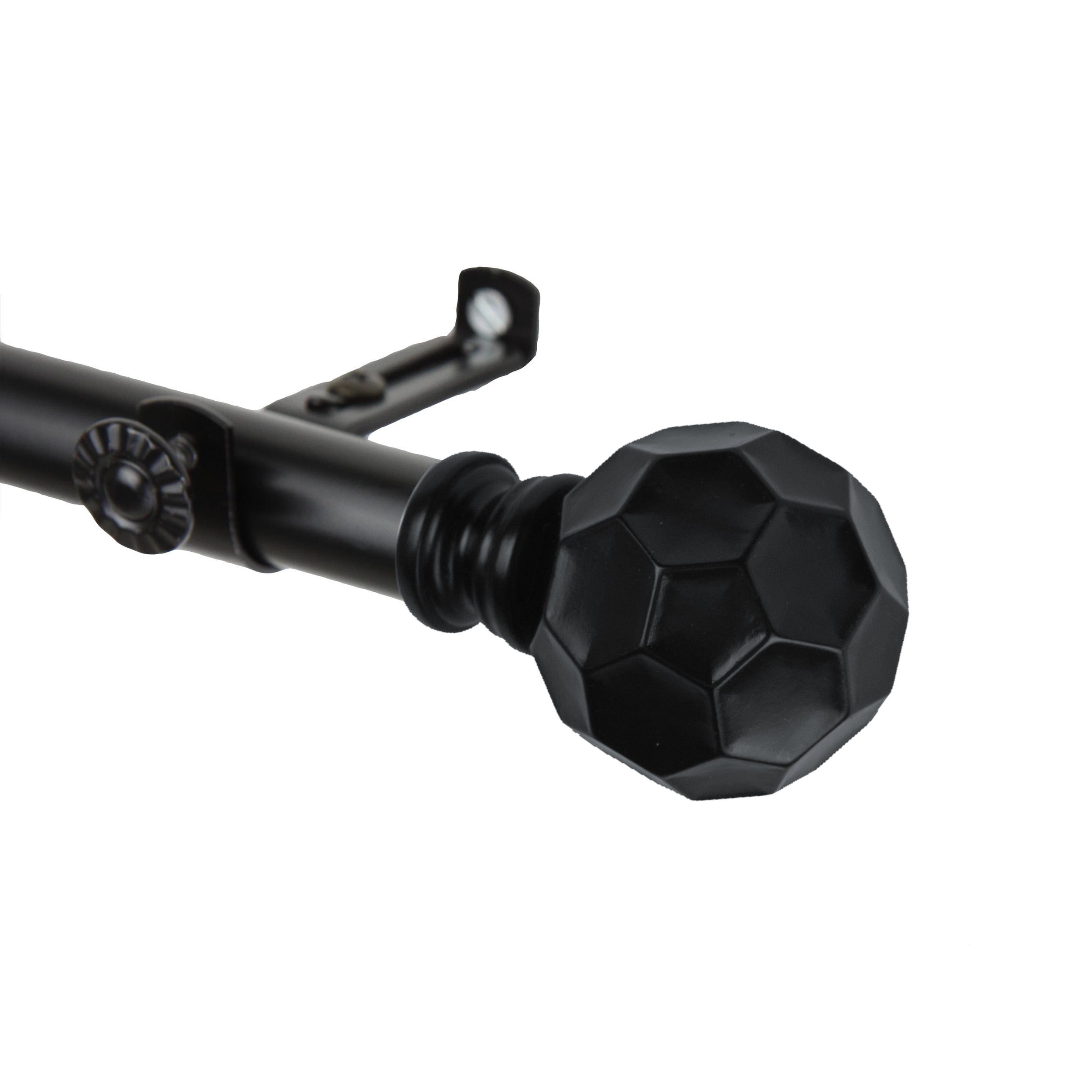 Central Design 4890-992 0.8125 in. Remi Curtain Rod with 120 to 170 in. Extension, Black