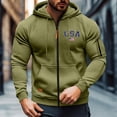 thumbnail image 5 of Ceisia Men's casual sports solid color hooded jacket pocket long Gift sleeve outerwear, 5 of 6