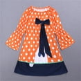 thumbnail image 2 of Little Girls Dresses Kids Outfits Pumpkin Print Long Sleeve Winter Dress Fall Clothes Size 5-6T, 2 of 6