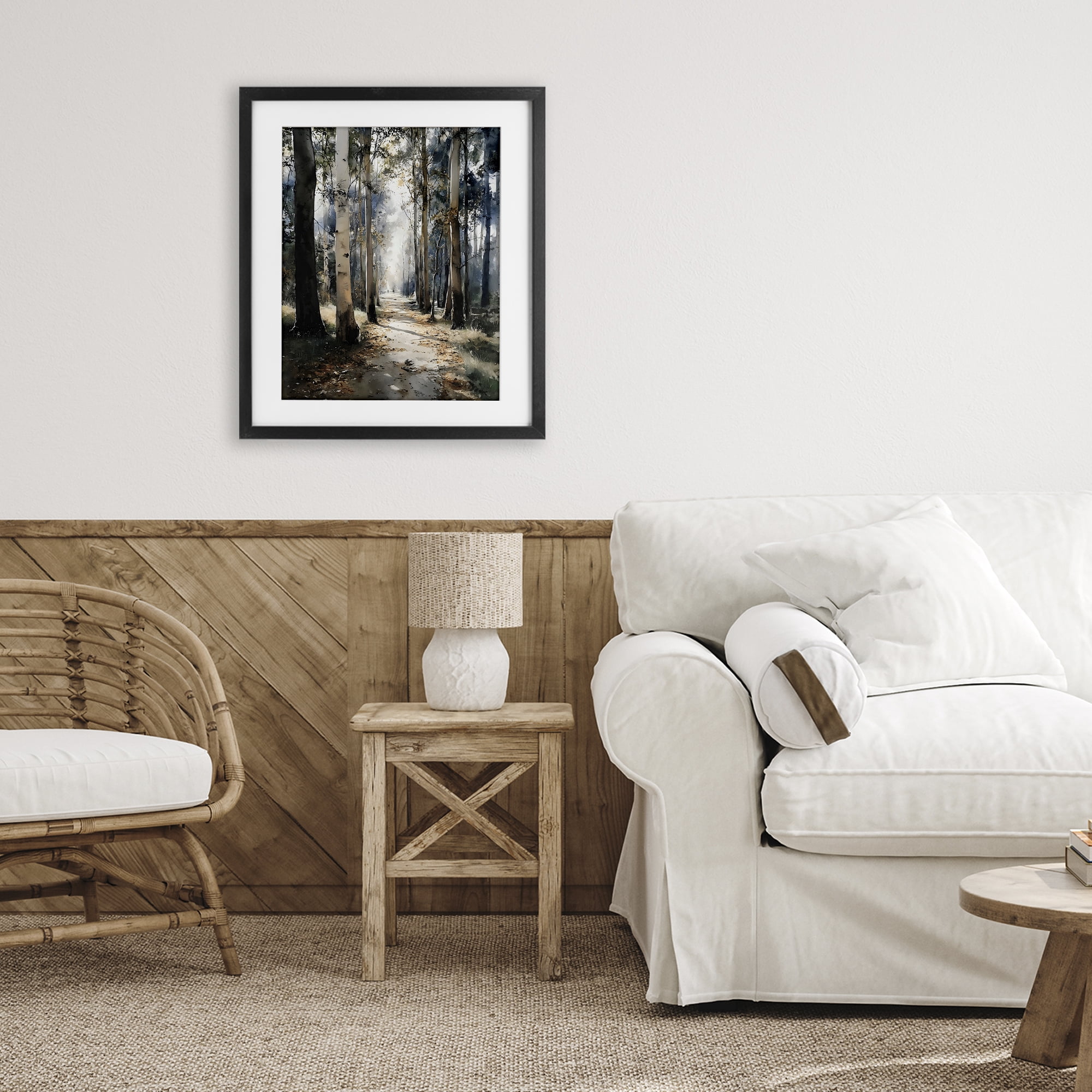 Stupell Industries Path in Autumn Light Black Framed Print Under Glass, design by Franklyn Gregory