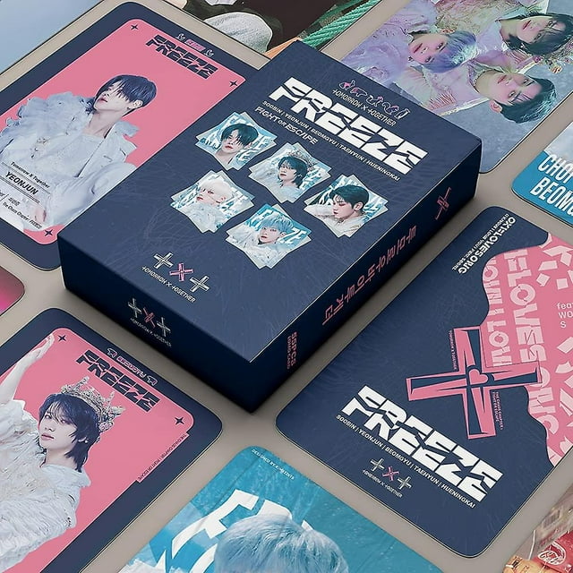 Tarjeta Txt Lomo, 55 Uds., tarjeta de póster, tarjeta de álbum Txt Freeze, minitarjetas para fanáticos de Txt