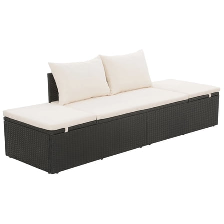 Casafoyer Garden Bed Black 76.8"x23.6" Poly Rattan
