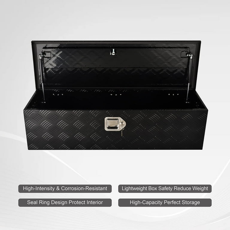 FGJQEFG 39 Inch Black Aluminum Utility Bed Truck Toolbox