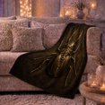 thumbnail image 6 of Stag Beetle with Gold Gear Details, Dramatic Steampunk Style for Insect Lovers, Dark Mechanical Beetle Motif and Birthday Gift, Soft Flannel Blanket for Study Room and Bedroom, Home Decor, 6 of 9