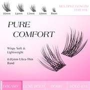 Veyesbeauty Dreamy Black Lash Clusters Airy Fluttery Curl, Large 196-Cluster Kit