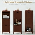 thumbnail image 5 of Costway Bathroom Floor Cabinet Freestanding Side Storage Organizer with 2 Removable Drawers Brown, 5 of 10