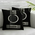 thumbnail image 3 of Nawypu  Simple Music Throw Pillow Covers Black and White Piano&nbsp;Keyboard Guitar Vinyl Record with Inspirational Quotes Letters Pillow Cases Cushion Cover, 3 of 5