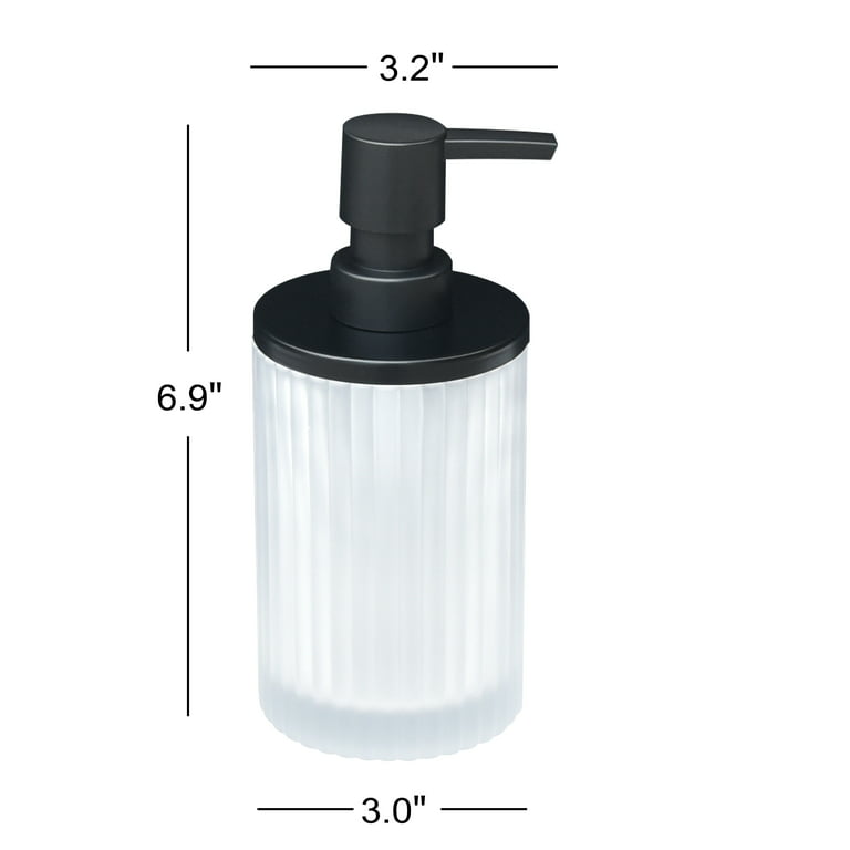 Bottiful Home- 16 oz Frosted Clear Hand Soap and Dish Soap Dispenser Kitchen Sink Pump Bottle Set-Black Print-Empty Pet Plastic-Waterproof