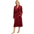 thumbnail image 3 of HEARTNICE Womens Fleece Robes, Plush Long Bathrobe Soft Warm Robes,(Wine,S-M), 3 of 5