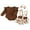 Brown, variant on Suealasg Baby Girl Thanksgiving Outfit 3Pcs Newborn Girls Fall Clothing 3 6 12 18 Months Infant Girls Long Sleeve Ribbed Romper   Turkey Overall Pants  Headband Set