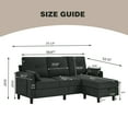thumbnail image 2 of Soscana Convertible Sectional Sofa with Storage Ottoman and Side Pocket,3 Seat L-shaped Sofa Couch with Armrest Pillows,Modern Sofa Couch with Chaise for Living Room Apartment Office Small Space, 2 of 10